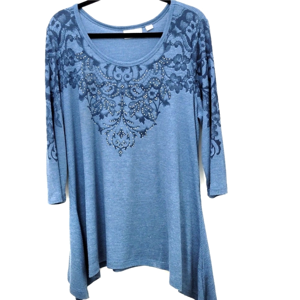 261T655 Avenue Blue Swag Tail Tunic